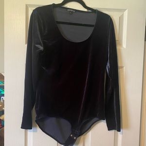 J. Crew Mercantile Royal Blue Velvet Bodysuit Size Large